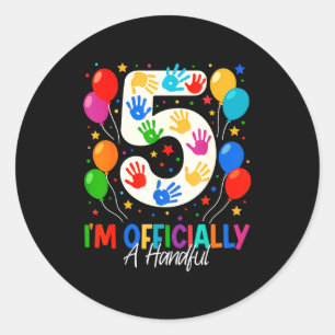 Sticker Rond Je Suis Officiellement Un Petit Diable Cinq 5ème A