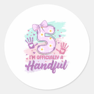 Sticker Rond Je Suis Officiellement Un Petit Paquet Cinq Nœud R