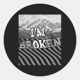 Sticker Rond Je suis OK Broken-im Broken