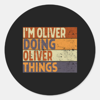 Sticker Rond Je Suis Oliver Faisant De La Blague Oliver Things