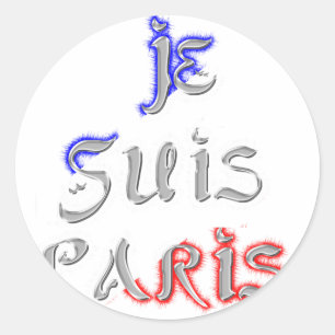 Sticker Rond Je Suis Paris Art Print