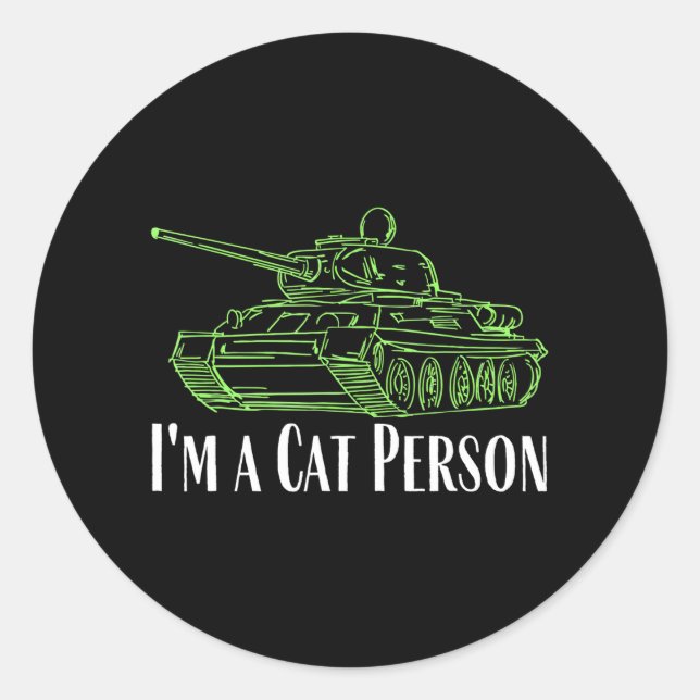 Sticker Rond je suis personne chat Panzer modèle de char tiger  (Devant)