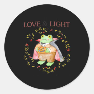 Sticker Rond Je Suis Plein D'Amour Et De Frog Léger Halloween