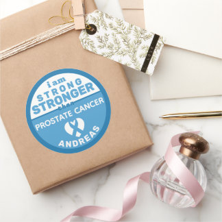 Sticker Rond Je suis plus fort que le cancer de la prostate Aut