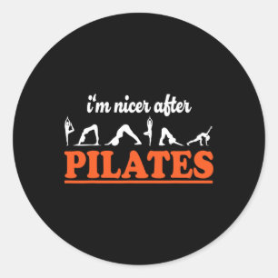 Sticker Rond Je suis plus gentil après Pilates Professeur de fi