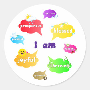 Sticker Rond Je Suis Positive Affirmations Mots Self Love