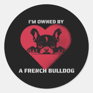 Sticker Rond Je suis possédé par un bouledogue français