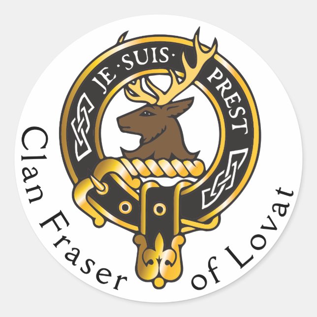 Sticker Rond Je Suis Prest - Clan Fraser Crest (Devant)
