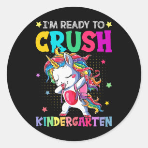 Sticker Rond Je suis prêt à déchirer la maternelle, joyeux prem