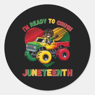 Sticker Rond Je suis prêt à écraser JunetDix Funny Boys Toddler