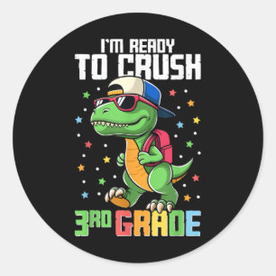 Sticker Rond Je suis prêt à écraser la 3e rentrée scolaire troi