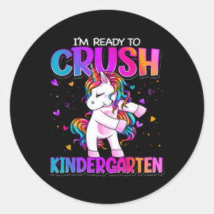 Sticker Rond Je suis prêt à écraser la maternelle Ck à l'école