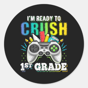 Sticker Rond Je suis prêt à écraser la vidéo de la 1ère année d