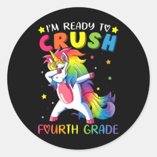 Sticker Rond Je suis prêt à écraser le quatrième niveau de plai