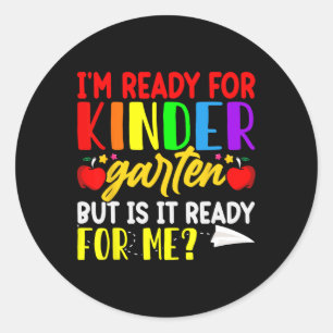 Sticker Rond Je suis prêt pour le premier jour de l'école mater