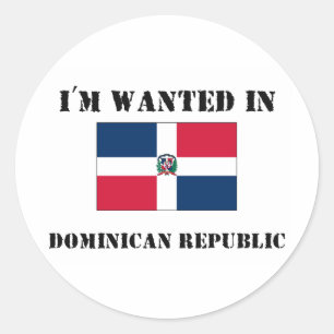 Sticker Rond Je suis Recherché en République Dominicaine