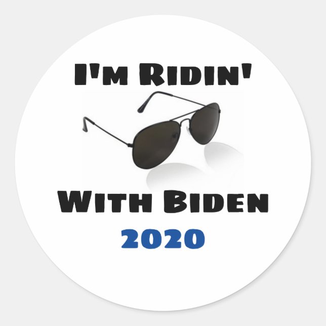 Sticker Rond Je suis Ridin' With Biden en 2020 (Devant)