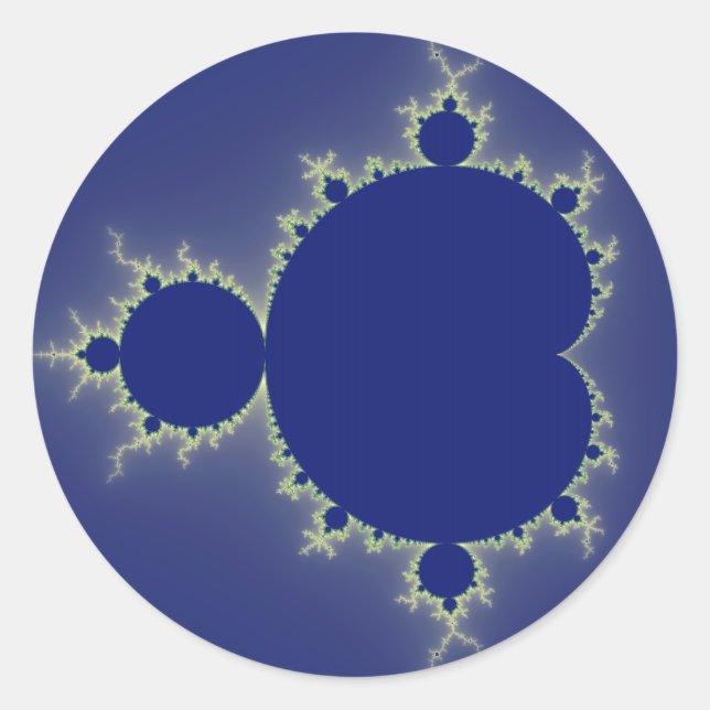 Sticker Rond Je Suis Si Bleu - Fractal (Devant)