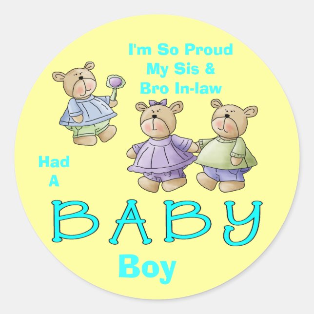 Sticker Rond Je suis si fier - Baby Boy (Devant)
