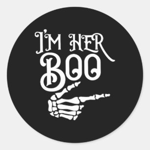 Sticker Rond Je suis Son Boo Je suis Son Ghoul Éffrayant Ghost