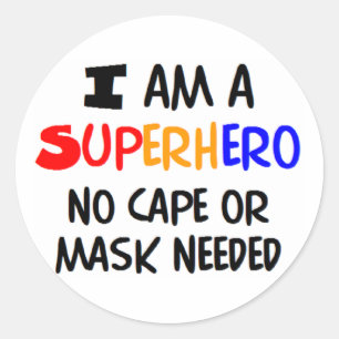 Sticker Rond Je suis super héros