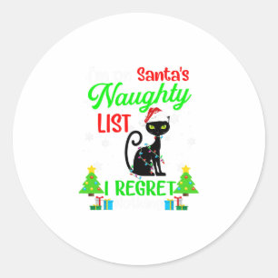 Sticker Rond je suis sur la liste coquine de père Noël mignonne