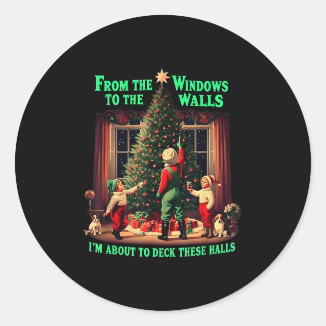 Sticker Rond Je suis sur le point de jeter ces halls de Windows (Devant)