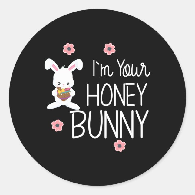 Sticker Rond Je Suis Ton Amour De Lapin De Miel (Devant)