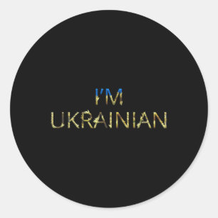 Sticker Rond Je suis ukrainien - Chemise Ukraine Tournesol Rétr