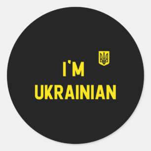 Sticker Rond Je suis ukrainien Zelensky Ukraine Patriotique Fie