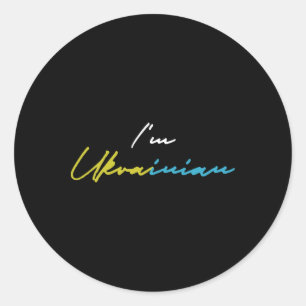 Sticker Rond Je suis ukrainienne pour femmes enfants hommes