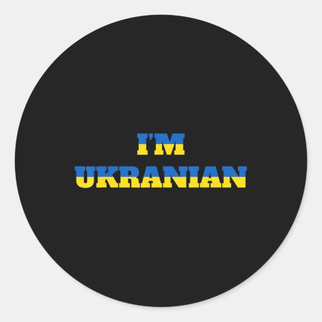 Sticker Rond Je suis Ukrainienne Zelensky Ukraine Patriotic Fiè (Devant)
