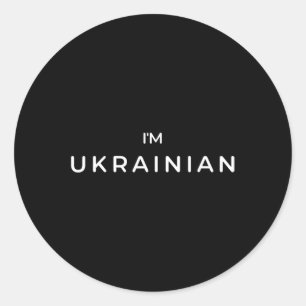 Sticker Rond Je suis Ukrainienne Zelenskyy Stand avec Ukraine P