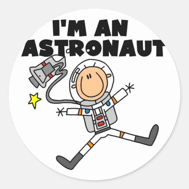 Sticker Rond Je suis un astronaute Tshirts et cadeaux (Devant)