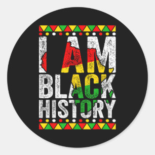 Sticker Rond Je suis un cadeau d'histoire noire Fierté noire Af