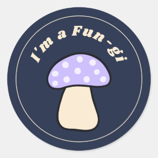 Sticker Rond Je Suis Un Champi Mignon Rétro Mauve Clair