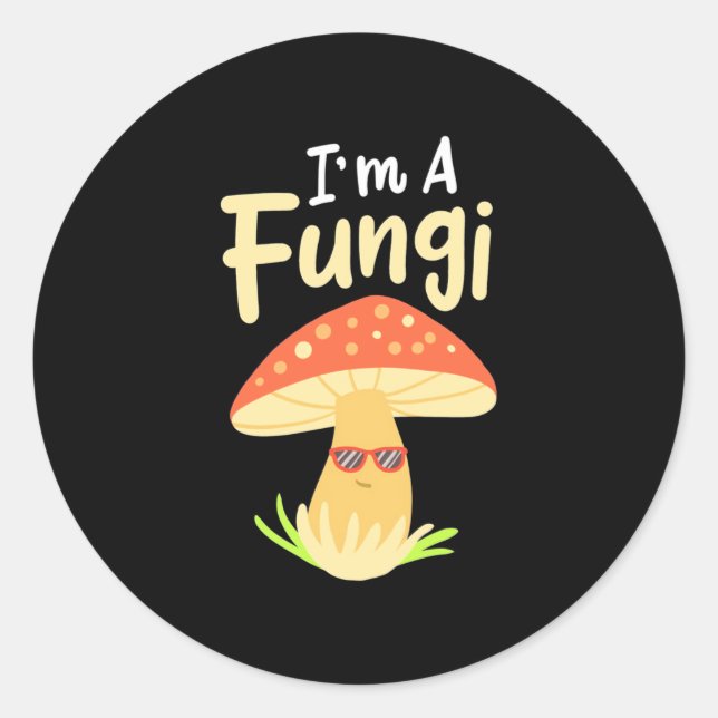 Sticker Rond Je Suis Un Champignons (Devant)