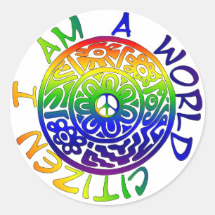 Sticker Rond Je Suis Un Citoyen Du Monde