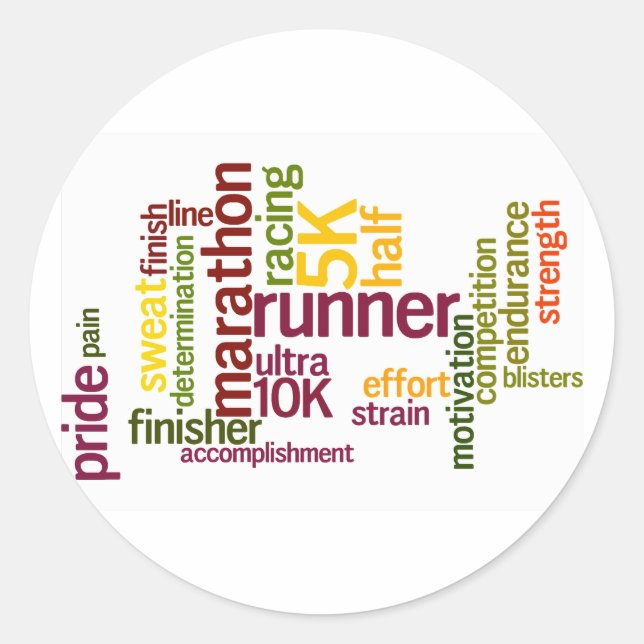 Sticker Rond Je suis un coureur de mots (Devant)