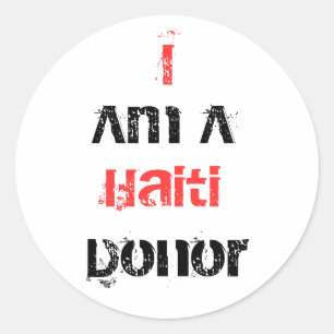 Sticker Rond Je suis un donateur de Haïti