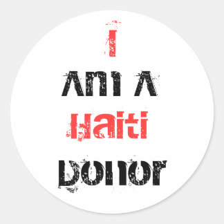 Sticker Rond Je suis un donateur de Haïti