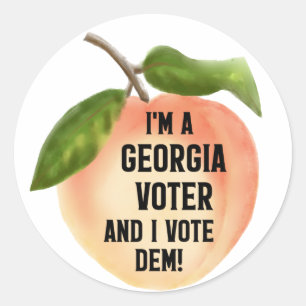 Sticker Rond Je suis un électeur de Géorgie et je vote pour Dem