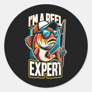 Sticker Rond Je suis un expert de la pêche design