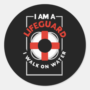 Sticker Rond Je Suis Un Gardien De Vie Que Je Marche Sur L'Eau