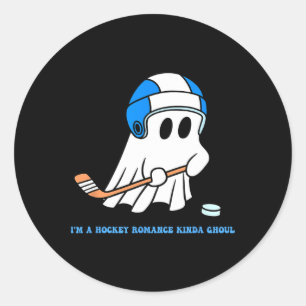 Sticker Rond Je suis un genre de goule amoureuse de hockey pour