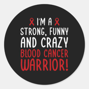 Sticker Rond Je suis un guerrier contre le cancer du sang ! Sen