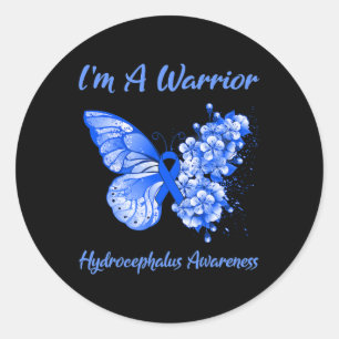 Sticker Rond Je suis un guerrier hydrocéphalie sensibilisation