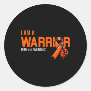 Sticker Rond Je Suis Un Guerrier Leucémie Cancer Sensibilisatio
