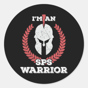 Sticker Rond Je suis un guerrier Sps guerrier Stiff personne sy