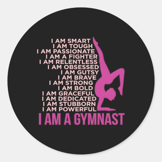 Sticker Rond Je Suis Un Gymnaste Gymnastique Gymnastique (Devant)